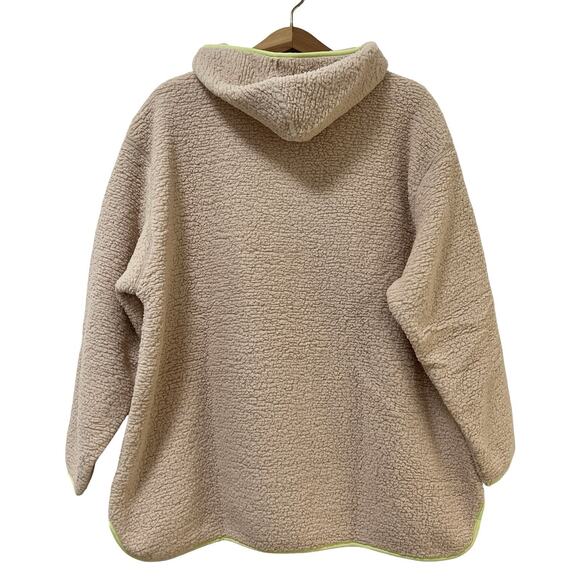 Lands End Womens 1/2 Zip Sherpa Fleece Pullover Hoodie Size 2X Cozy Outdoors - Picture 2 of 8